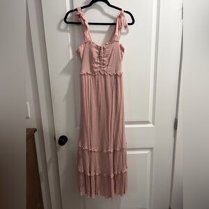 Pink Sleeveless Maxi Dress